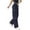 Dark Blue, variant on qucoqpe Womens Wide Leg Cargo Pants with Multiple Pockets Solid Elastic Waist Straight Leg Hiking Joggers Trousers