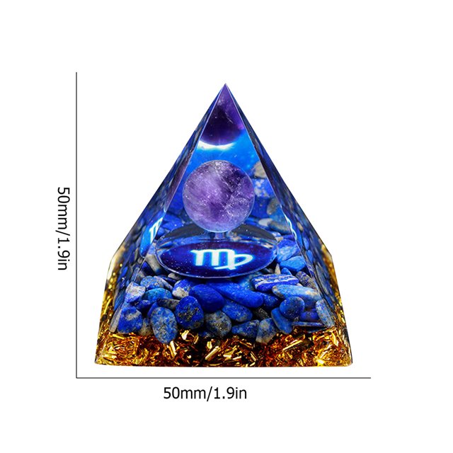 Cristales Orgonita Pirámide Resina epoxi Energía Curación Ornamento (Virgen) Likrtyny Libre de BPA