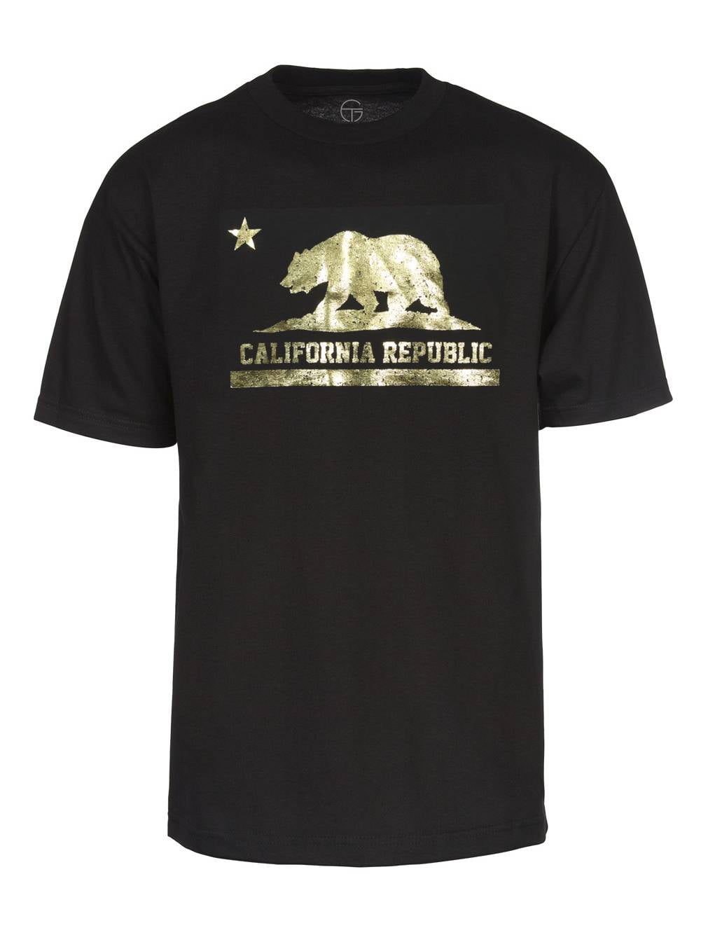 Gravity Trading T-Shirt à Manches Courtes Doré pour Hommes California Republic, Moyen