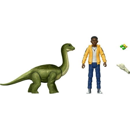 Jurassic World Human & Dino Pack Darius & Baby Brachiosaurus Figures, 4 Year Olds & Up