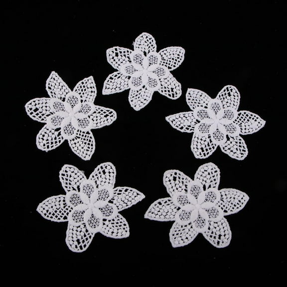 5x Flowers for Sewing Appliques 7.5x7 Cm