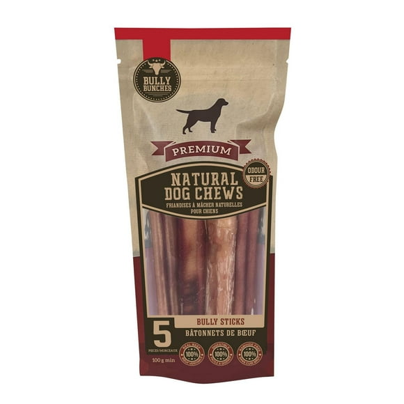 Bully Bunches Bâtonnets Bully 6 Pouces (100g min) Chiens à mâcher sûrs et sains
