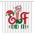 thumbnail image 5 of Christmas Elf Shower Curtain Red Green Xmas Elf Gnome Legs Funny Quotes Cartoon Winter Holiday Merry Christmas Fabric Bathroom Decor Curtain with Hooks, 5 of 5