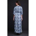 thumbnail image 5 of Bimba Rayon Wave Shibori Smocked Waist Printed Gown Maxi Side Slit LadiesÂ&nbsp;Dress-XSmall, 5 of 6