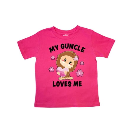 

Inktastic My Guncle Loves Me with Bigfoot Gift Toddler Toddler Girl T-Shirt