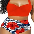 thumbnail image 1 of Ensemble Bikini Rehausseur pour Femmes Imprimé Floral Taille Haute Maillots de Bain, 1 of 6