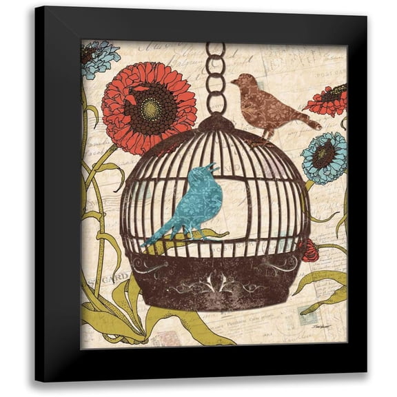 Williams, Todd 12x14 Black Modern Framed Museum Art Print Titled - Birds and Blooms III