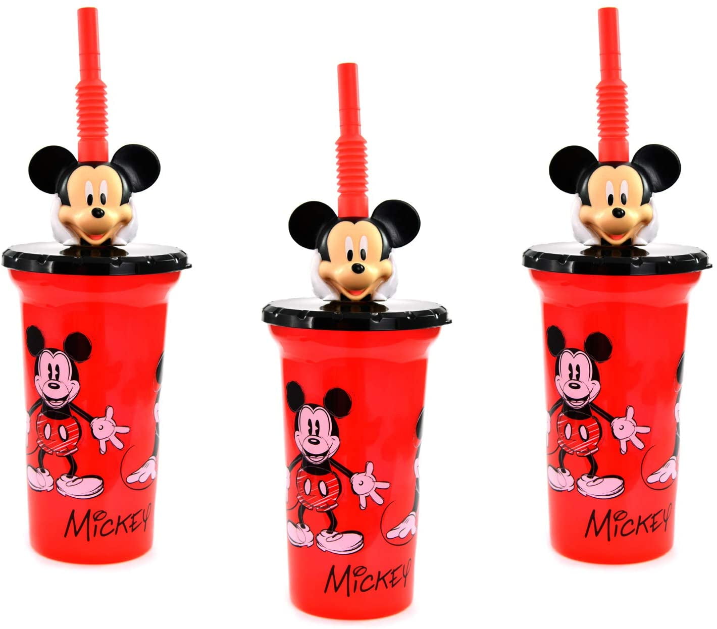 Disney Mickey Mouse 10oz Plastic Color Changing Tumbler with Straw 3pack