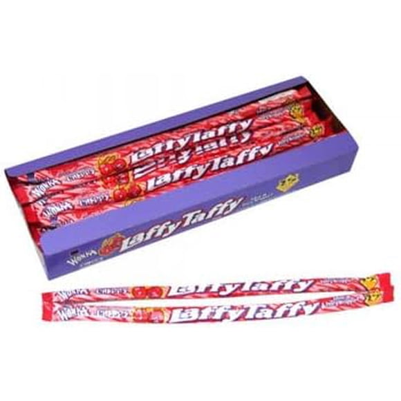 Laffy Taffy Cherry Rope Candy 0.81 oz 24 Pack – Chewy Cherry Flavored Taffy Ropes Bulk Box PACK 2