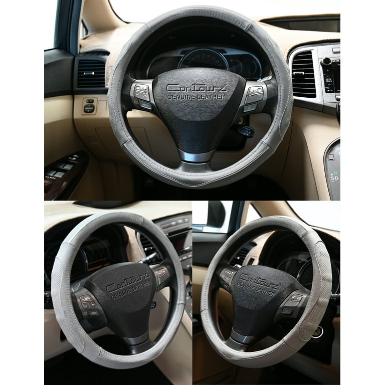 Comfort Grips Contourz Pro Grip Leather Small Grey Steering Wheel Cover