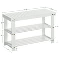 thumbnail image 5 of 3-Tier Shoe Rack Bench, Hallway Bamboo Organizer, Home Storage Shelf with Holds 286 lb, White, 5 of 5