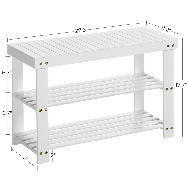 Veryke 3-Tier Bamboo Shoe Rack Bench – Multifunctional Entryway Storage Organizer With Seat, Coffee Color