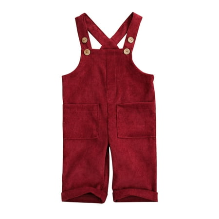 

Springcmy Baby Boy Girl Corduroy Romper Overalls Jumpsuit Bodysuit Outfits