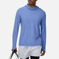 thumbnail image 2 of FRSASU Men's UPF 50+ Sun Protection Hoodie Lightweight Long Sleeve Fishing Shirts UV Hiking Running Rash Guard Blue, 2 of 9