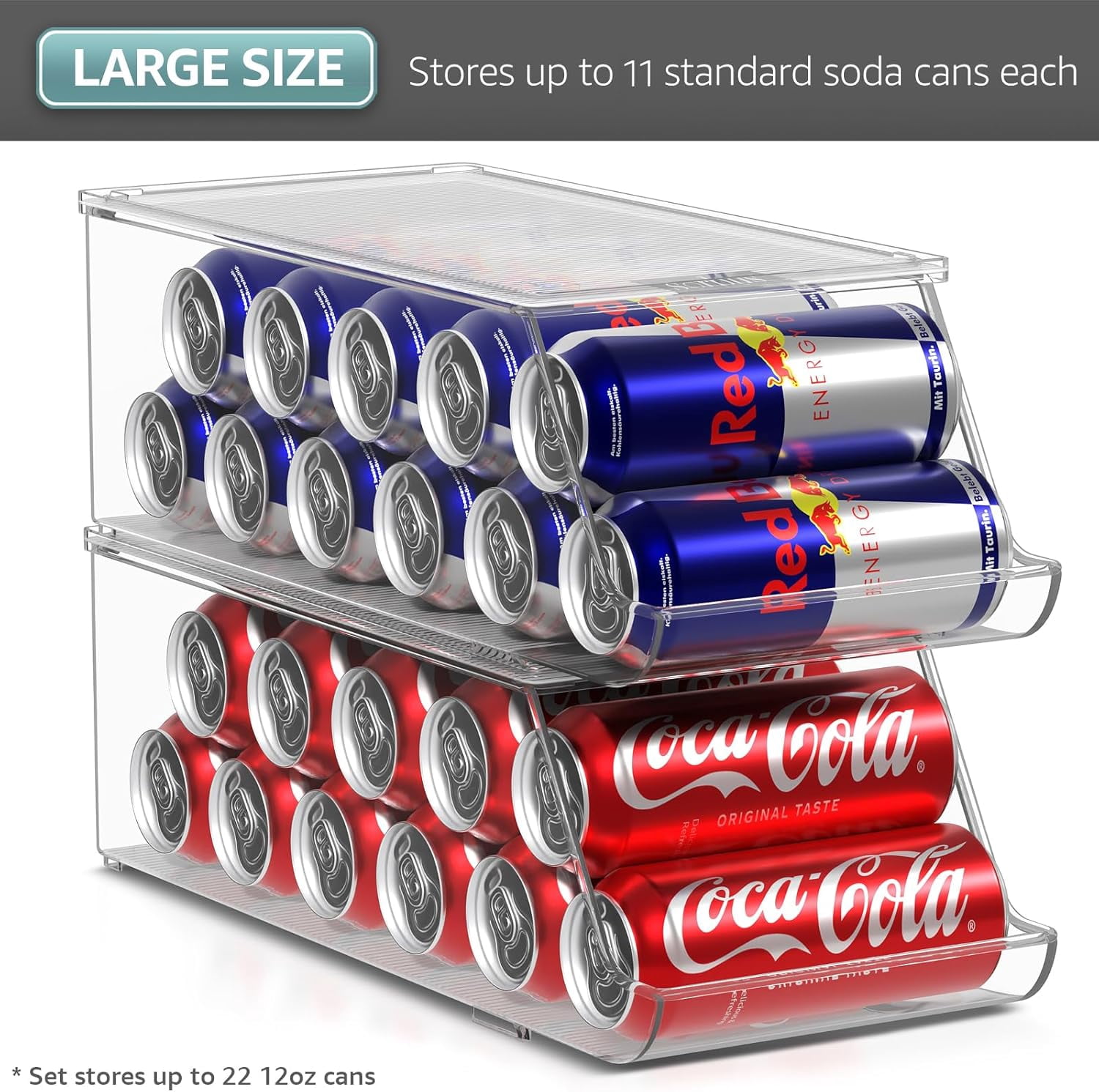 Sorbus Skinny Soda Can Organizer for Refrigerator - Slim Can