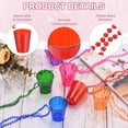 thumbnail image 3 of Uxcell 12 Pcs Shot Glass Necklaces, 2 oz Shot Cups on Beaded Necklace, Plastic Glass Cups Bead Chain Striped for Party, Red, 3 of 7