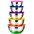 thumbnail image 1 of Mixing Bowls With Airtight Lids, Premium Material For Daily Cooking, Stainless Steel Bowls With Non-Slip Bottoms And Easy Clean Finish, Perfect For Space Saving Storage, 5PCS, 1 of 6
