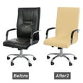thumbnail image 5 of PiccoCasa Stretch Office Chairs Slipcovers with Zippers and Bottom Strips, Champagne, 5 of 8