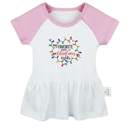 

My Favorite Color is Christmas Lights Novelty Dresses For Baby Newborn Babies Skirts Infant Princess Dress 0-24M Kids Graphic Clothes (Pink Raglan Dresses 6-12 Months)