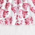 thumbnail image 6 of BULLPIANO Girls Ruffle Trim Dress CrewNeck Floral Belted Casual Party Dress 4-7 Years, 6 of 6