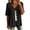 Black B, variant on Cardigan for Women Casual Cotton Linen Button Up Shirt Jacket Plus Size 3/4 Length Sleeve Womens Tops Gray XL