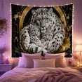 thumbnail image 2 of Three Leopards Embracing in Gold Splatter on Black Background, Dramatic Abstract Art for Animal Lovers, Wildlife Wall Decor, Housewarming Gift, Tapestry Wall Hanging for Bedroom and Living Room, 2 of 7