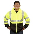thumbnail image 5 of Cordova SJ501HL Cor-Brite Type R, Class III Lime Hooded Sweatshirt, 300 Gram Polyester Fleece, Zipper Closure, Lined Hood, Black Pouch Pocket, Front Panel And Forearms, Reflective Tape, Large, 5 of 5