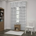 thumbnail image 2 of Eclipse My Scene Wavy Chevron Thermaback Blackout Window Curtain, 42 In wide x 18 In long, Grey, 2 of 5