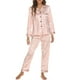 thumbnail image 1 of Pijamas Mujer Conjunto de pijamas para mujer, manga larga, satén suave, cuello con muescas, botones, pijamas, ropa de dormir 1 1, 1 of 5