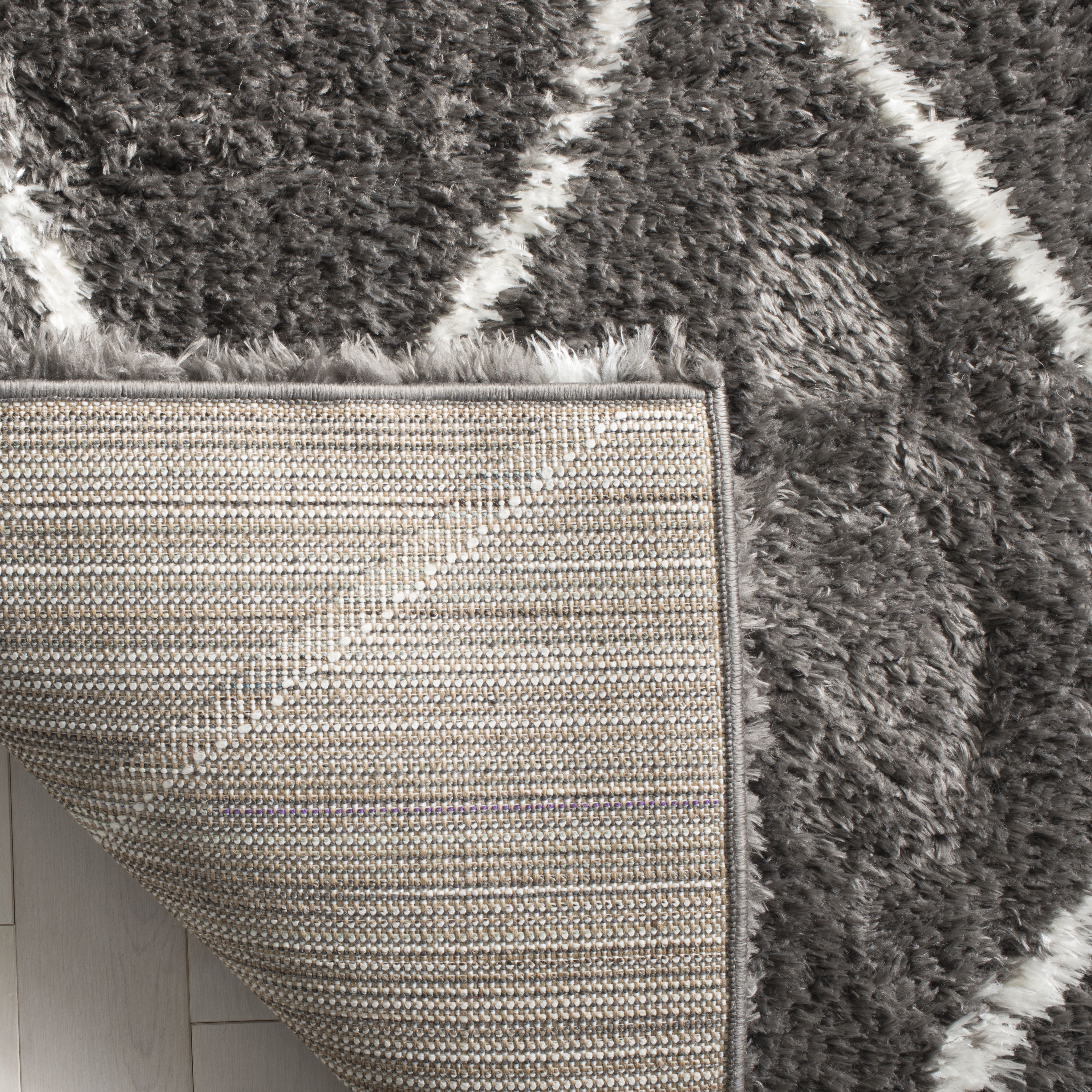 Safavieh Flokati Gisselle Abstract Shag Area Rug, Charcoal/Ivory, 5'3" x 7'6"