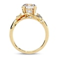 thumbnail image 4 of AFFY Solitaire Bypass Floral Engagement Ring for Women, 1.75 Carat (ctw) Round Cut Lab Grown Diamond Ring In 10K Solid Yellow Gold F-G, VS-SI Quality Ring Size-6, 4 of 7