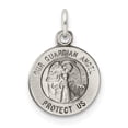 thumbnail image 4 of 925 Sterling Silver Antiqued Guardian Angel Medal Pendant, 4 of 5