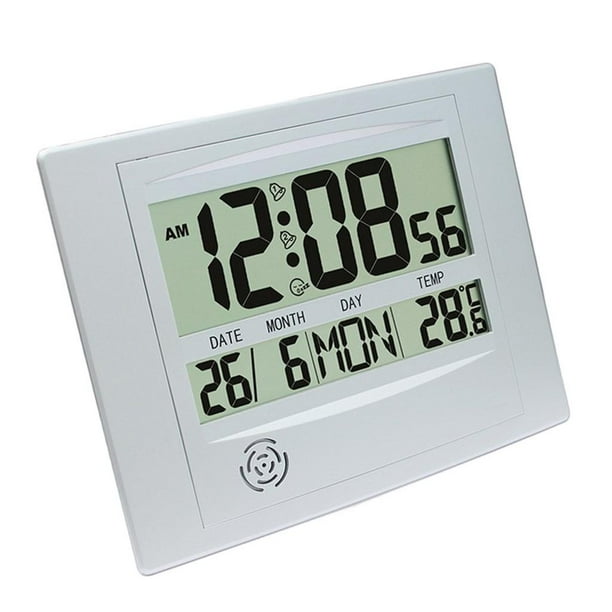 Pantalla LCD Creativa perfecl Reloj de alarma digital lcd Plata