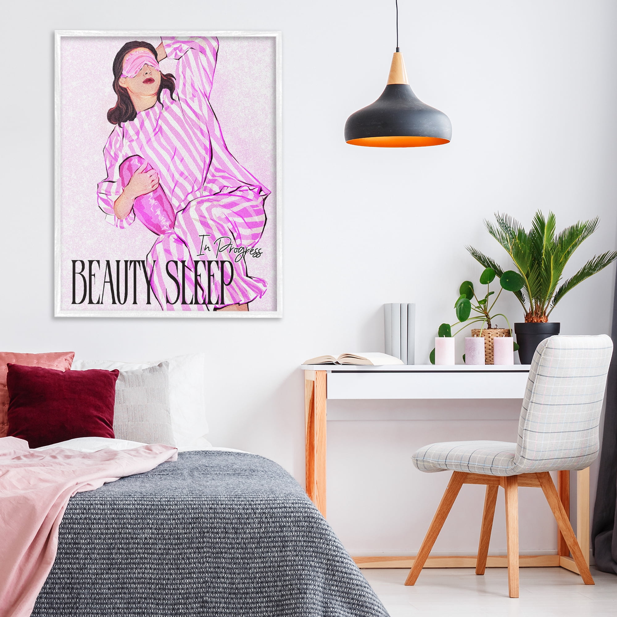 Stupell Industries Beauty Sleep In Progress White Framed Giclee Art, design by Ziwei Li