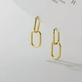 thumbnail image 6 of K-KED Gold Plated 925 Sterling Silver Dual Hoop Drop Sleeper Earrings-Gold, 6 of 6