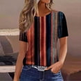 thumbnail image 2 of Enjoytime Womens Blouses Trendy Patchwork Crewneck Short Sleeve Shirt Business Casual Summer Plus Size Womens Tops Brown XXL, 2 of 4