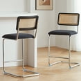 thumbnail image 2 of GrandNoor Modern Bar Stool, Black Chrome (Set of 2), 2 of 8