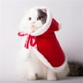 thumbnail image 3 of Promotion Clearance!Christmas Cat Clothes Xmas Holiday Costume Red Christmas Cape Hooded Cloak Winter Outwear for Costume Red M, 3 of 7