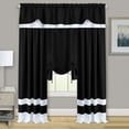 thumbnail image 2 of Darcy Black Solid Contemporary Window Curtains: 58" x 63", Tie-Up Shade, 2 of 3
