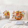 thumbnail image 2 of Fall Pumpkin Throw Pillow Covers 12x20 Set of 2 Autumn Outdoor Thanksgiving Decorative Cushion Cases Home Décor Decorations for Patio Couch Chair Sofa,Orange Flower, 2 of 2