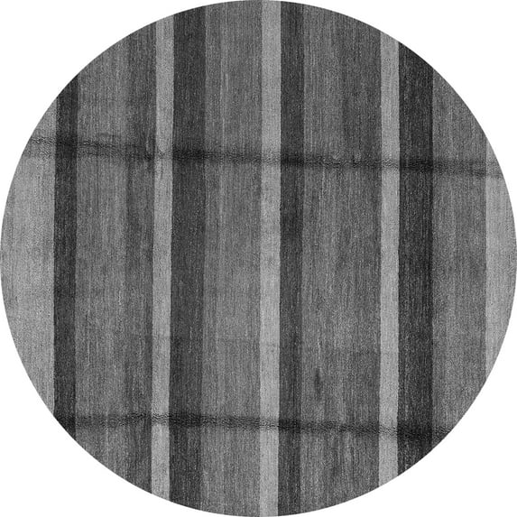 Ahgly Company Indoor Round Abstract Gray Modern Area Rugs, 4' Round