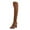 Brown, variant on uvwlwu Boots for Women Foreign Trade New Plus Size Long Boots For High Heeled Pointed Over The Knee Boots Rear Lace Up Boots(Size:38)
