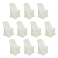 thumbnail image 6 of Efavormart 10 Pack Ivory Spandex Folding Slip On Chair Covers, Stretch Fitted Chair Covers - 160 GSM, 6 of 6