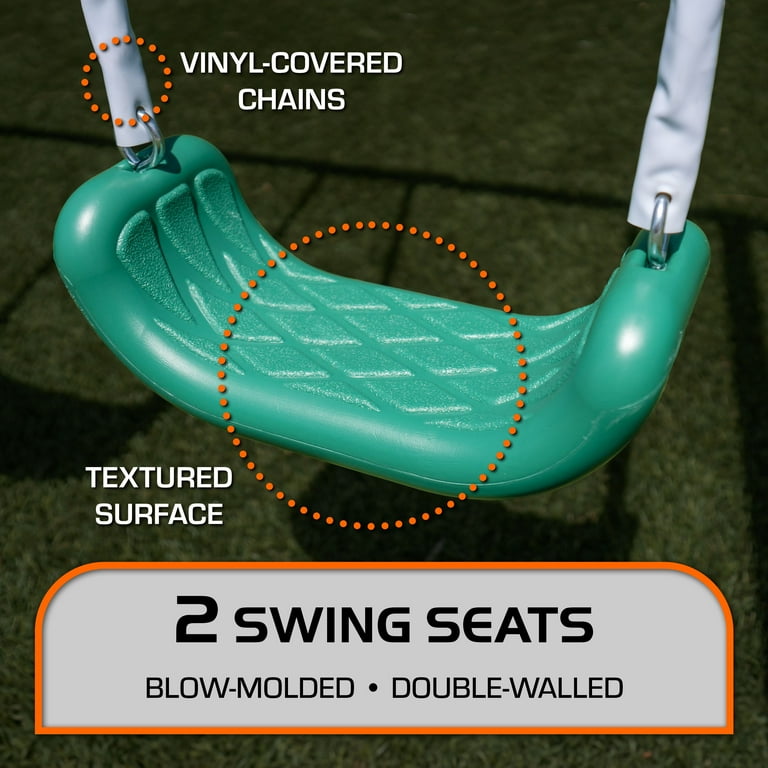 TSC Northridge Big Kid Outside Swing Set: Metal Frame with Saucer