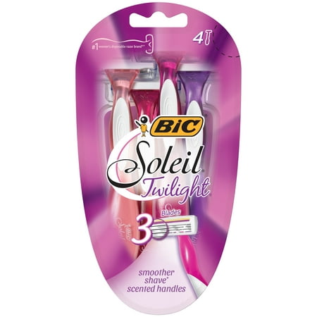 BIC Soleil Twilight Disposable Razor, Women, (Best Women's Razor For Ingrown Hair)