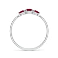 thumbnail image 2 of ANGARA Natural Ruby Three Stone Diamond Split Shank Ring in 14K White Gold for Women (Size-4mm) | July Birthstone, Birthday, Anniversary, Jewelry Gift for Women | Natural Ruby Ring, 2 of 8