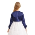 thumbnail image 4 of Zaldita Kids Stain Bolero Shrug Open Front Lace-up Crop Cardigan Flower Girl Dress Cover Up Navy Blue 4, 4 of 7