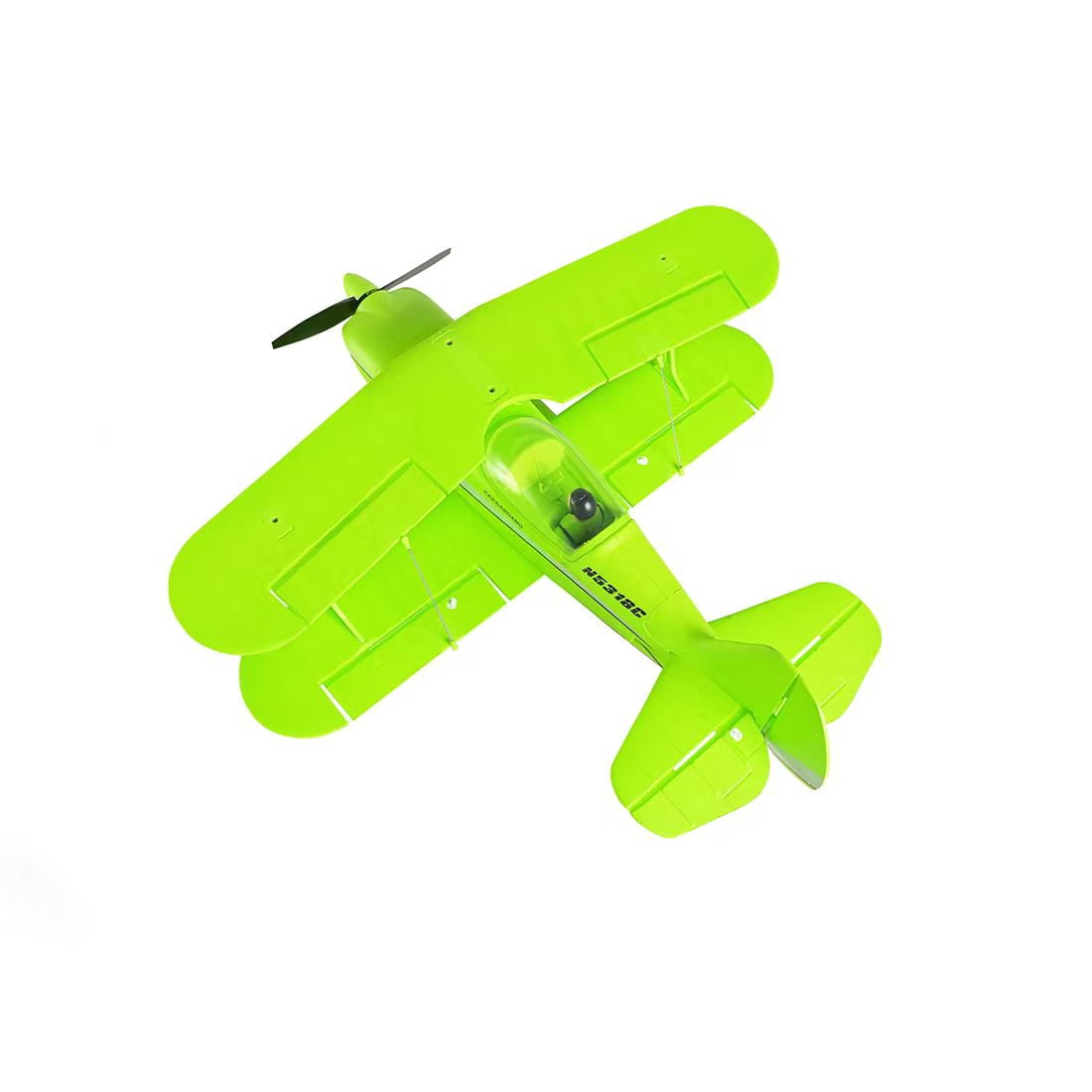 XK A310 Beech D17S Biplane 1504 Brushless Motor 2.4G 4CH RC Airplane with 400mm Wingspan and 3D/6G Gyro System EPP Fixed Wing Aircraft RTF Model for Beginner( Green / A310 )