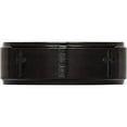 thumbnail image 3 of Stainless Steel Brushed/Polished Black Ip-Plated Cross 8mm Band (Size 7) Made In China sr335-7, 3 of 5