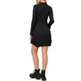 thumbnail image 3 of Vestido de suéter plisado INSPIRE CHIC para mujer, vestido de camisa de punto de manga larga, XS, negro, 3 of 6